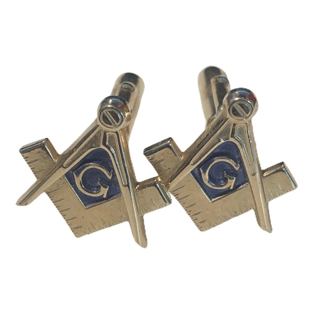 Masonic Cufflinks Freemason Mens Goldtone Shirt